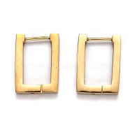 304 Stainless Steel Rectangle Huggie Hoop Earrings, Golden, 17.5x12.5x3mm, Pin: 1mm(STAS-H156-10B-G)