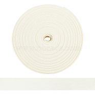 Cotton Ribbon, for Home Decoration, Wrapping Gifts & DIY Crafts Decorative, Flat, Creamy White, Unfold: 1.57 inch(40mm), Fold: 20mm, about 22m/roll(OCOR-WH0064-46)