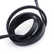 Imitation Leather Cords, Random Color On The Back, Black, 10x2~2.5mm, about 1.31 yards( 1.2m)/strand(LC-T001-04D)