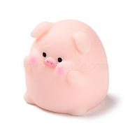 Resin Pig Figurines Ornament, for Home Desktop Decoration, Misty Rose, 24x25x25mm(DJEW-Z003-01B)