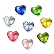 Transparent Acrylic Beads, Heart, Mixed Color, 25x29x13mm, Hole: 3mm, 93pcs/500g(MACR-C014-01B)