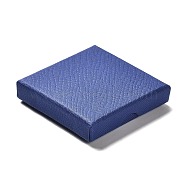 Cardboard Jewelry Set Boxes, with Sponge Inside, Square, Blue, 7.05~7.1x7.15x1.6cm(CBOX-C016-01B-02)