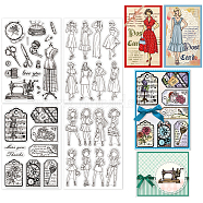 4 Sheets 4 Styles PVC Plastic Clear Stamps, for DIY Scrapbooking, Photo Album Decorative, Cards Making, Stamp Sheets, Mixed Shapes, 16x11x0.3cm, 1 sheet/style(DIY-GL0004-49C)