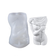 DIY Naked Women Vase Making Silicone Bust Statue Molds, Resin Casting Molds, for Half-body Sculpture UV Resin & Epoxy Resin 3D Sexy Lady Body Craft Making, White, 104x69x63mm, Inner Diameter: 34x46mm(DIY-G050-02)