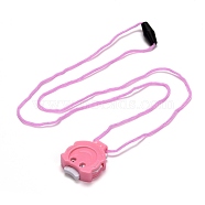 Plastic Crochet Knitting Stitch Counter, Portable Row Counter, with Lanyard, Pendant Knitting Tool, Pink, 5.2cm(TOOL-B005-03)