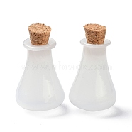 Glass Cork Bottles, Glass Empty Wishing Bottles, DIY Vials for Home Decorations, White, 17x27mm(AJEW-O032-01B)