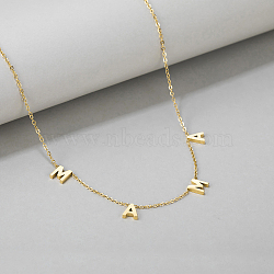 Fashionable Geometric Stainless Steel Letter Mama Pendant Necklace for Women's Daily Wear, Golden(CD8695-2)