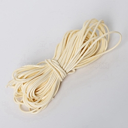 Waxed Polyester Cord, Round, Light Goldenrod Yellow, 1.5mm, 10m/bundle(YC-TAC0002-B-20)