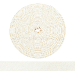 Cotton Ribbon, for Home Decoration, Wrapping Gifts & DIY Crafts Decorative, Flat, Creamy White, Unfold: 1.57 inch(40mm), Fold: 20mm, about 22m/roll(OCOR-WH0064-46)