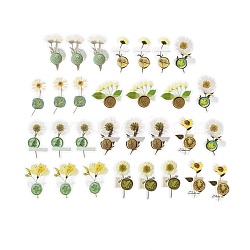 30Pcs 10 Styles Waterproof Self Adhesive PET Stickers, for Suitcase, Skateboard, Refrigerator, Helmet, Mobile Phone Shell, Mixed Color, Dried Flower Wax Seal Pattern, 44~59x26~51x0.1mm, about 3pcs/style(DIY-F117-07)