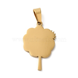 Ion Plating(IP) 304 Stainless Steel Pendants, Stamping Blank Tag, Clover Charm, Golden, 27.5x18x1mm, Hole: 6.5x4mm(STAS-C079-06G)