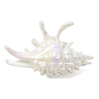 Plastic Claw Hair Clips for Women Girls, Conch Shape, with Iron Findings, Seashell Color, 130x70x75mm