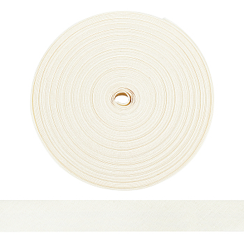 Cotton Ribbon, for Home Decoration, Wrapping Gifts & DIY Crafts Decorative, Flat, Creamy White, Unfold: 1.57 inch(40mm), Fold: 20mm, about 22m/roll