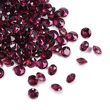 Faceted Natural Garnet Cabochons, Pointed Back, Diamond Shape, 3x2mm