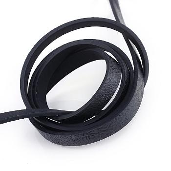 Imitation Leather Cords, Random Color On The Back, Black, 10x2~2.5mm, about 1.31 yards( 1.2m)/strand