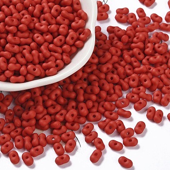 Opaque Acrylic Beads, Peanut, Dark Red, 6.5x4x3mm, Hole: 1.4mm, about 9890pcs/500g
