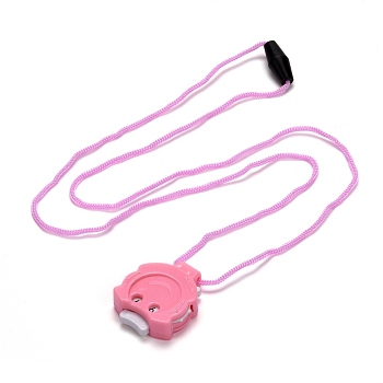 Plastic Crochet Knitting Stitch Counter, Portable Row Counter, with Lanyard, Pendant Knitting Tool, Pink, 5.2cm