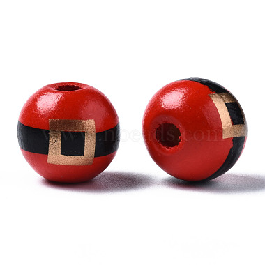 Painted Natural Wood European Beads(X-WOOD-S057-035)-4