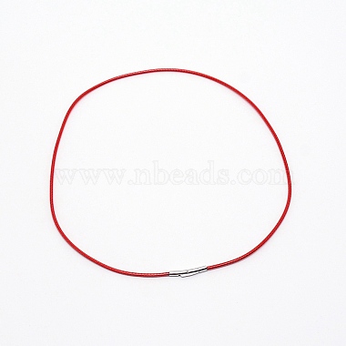 2mm Red 304 Stainless Steel Necklaces