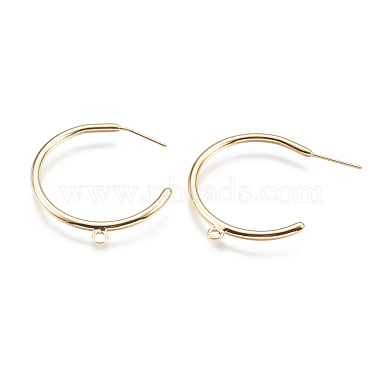 Real 18K Gold Plated Alphabet Brass Stud Earring Findings
