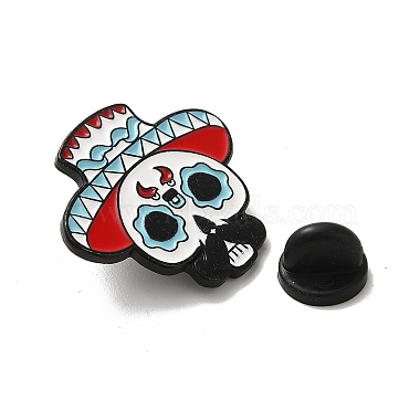 Black Halloween Baking Paint Zinc Alloy Brooches(JEWB-M037-02C)-3