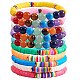 Round Natural & Synthetic Stone Beads Stretch Bracelets Set(BJEW-SW00014)-1