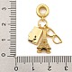 Rack Plating Brass Clear Cubic Zirconia & Enamel European Dangle Charms(KK-U035-28G)-3