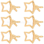 8Pcs Brass Lobster Claw Clasps, Nickle Free, Star, Real 18K Gold Plated, 15.1x11.2x4.5mm, Hole: 1.6mm(KK-BBC0022-43)