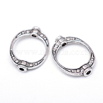 Donut Tibetan Style Alloy Bead Frames, Cadmium Free & Lead Free, Antique Silver, 19x14.5x3.5mm, Hole: 1.5mm, about 1155pcs/1000g(TIBE-R309-04AS-RS)