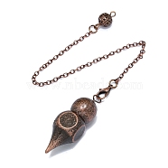 Brass Dowsing Pendulum Big Pendants, Gourd Charm, Cadmium Free & Lead Free, Antique Bronze, 230mm(G-Q165-04AB)