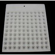 Plastic Bead Counter Boards, White, for Counting 18mm 100 Beads, 20.5x25x0.7cm(TOOL-G007)