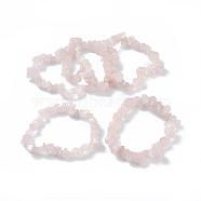 Natural Rose Quartz Stretch Bracelets, 2 inch~2-1/8 inch(5~5.3cm)(BJEW-G615-03)