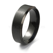 201 Stainless Steel Plain Band Ring for Men Women, Matte Gunmetal Color, Size 12, Inner Diameter: 22.36mm(RJEW-WH0010-06H-MB)