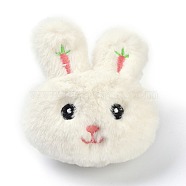 Cartoon Rabbit Non Woven Fabric Brooch, PP Cotton Plush Doll Brooch for Backpack Clothes, White, 108x94x53mm(JEWB-Z001-13)