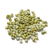 6/0 Opaque Glass Seed Beads, Round Hole, Rondelle, Light Khaki, 4~4.5x3~4mm, Hole: 0.8~1.5mm(SEED-P005-A17)