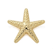 Brass Pendants, Starfish, Rack Plating, Long-Lasting Plated, Lead Free & Cadmium Free, Real 18K Gold Plated, 27x28x6mm, Hole: 5x2.7mm(KK-M319-12G)