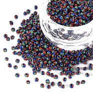 12/0 Glass Seed Beads, Opaque Colours Seep, Medium Blue, 2mm, hole: 0.8mm(SEED-S005-29)