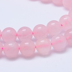 Natural Madagascar Rose Quartz Beads Strads, Grade A, Round, 8mm, Hole: 1mm, about 39pcs/strand, 15.5 inch(G-D654-8mm)