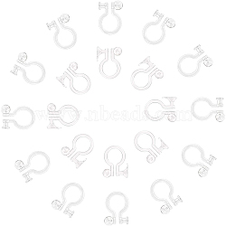 Plastic Clip-on Earring Findings, Clear, 11x8x3mm, Hole: 0.75mm, 11x9x3.5mm, Hole: 0.5mm, Fit for 2mm Rhinestone, 100pcs/box(KY-AR0001-02)
