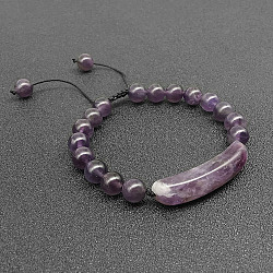 Natural Amethyst Bead Braided Bead Bracelets for Women Men, No Size(LS5537-8)