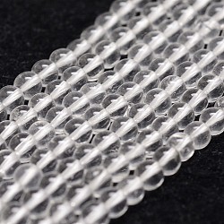 Natural Quartz Crystal Beads Strands, Rock Crystal Beads, Round, Grade A, Clear, 4mm, Hole: 1mm, about 90pcs/strand, 14.9 inch~15.1'(X-G-D840-61-4mm)