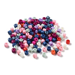Opaque Acrylic Beads, Column, Mixed Color, 6x5mm, Hole: 2mm, about 3125pcs/500g(OACR-A027-12)