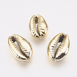 Electroplated Shell Beads, Cowrie Shells, Golden, 12~19x8~13x4~6mm(BSHE-E024-01A-G)