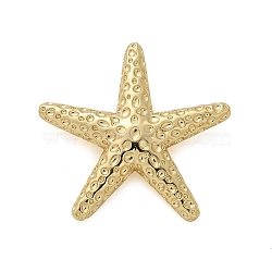 Brass Pendants, Starfish, Rack Plating, Long-Lasting Plated, Lead Free & Cadmium Free, Real 18K Gold Plated, 27x28x6mm, Hole: 5x2.7mm(KK-M319-12G)