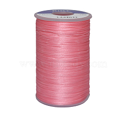 Waxed Polyester Cord, 3-Ply, Flamingo, 0.45mm, about 59.05 yards(54m)/roll(YC-E006-0.45mm-A15)