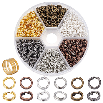 Iron Split Rings Sets, Mixed Color, 5x0.7mm, about 4.3mm inner diameter, about 1300pcs/box