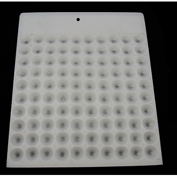 Plastic Bead Counter Boards, White, for Counting 18mm 100 Beads, 20.5x25x0.7cm