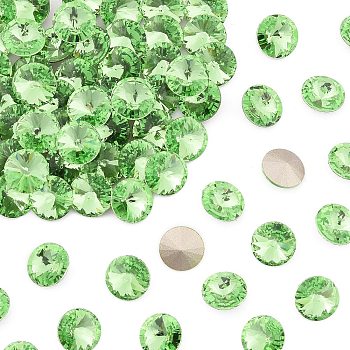 Preciosa&reg MAXIMA Crystal Round Stones, Czech Crystal, Bicone(436 11 177 Rivoli), Dura Foiling, 50520 Peridot, SS29(6.15~6.35mm)