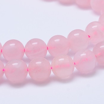 Natural Madagascar Rose Quartz Beads Strads, Grade A, Round, 8mm, Hole: 1mm, about 39pcs/strand, 15.5 inch