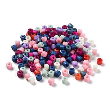 Opaque Acrylic Beads, Column, Mixed Color, 6x5mm, Hole: 2mm, about 3125pcs/500g